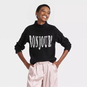 a new day Black Bonjour Turtleneck Sweater